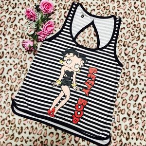 Betty Boop Stripe Back Keyhole Tank Top